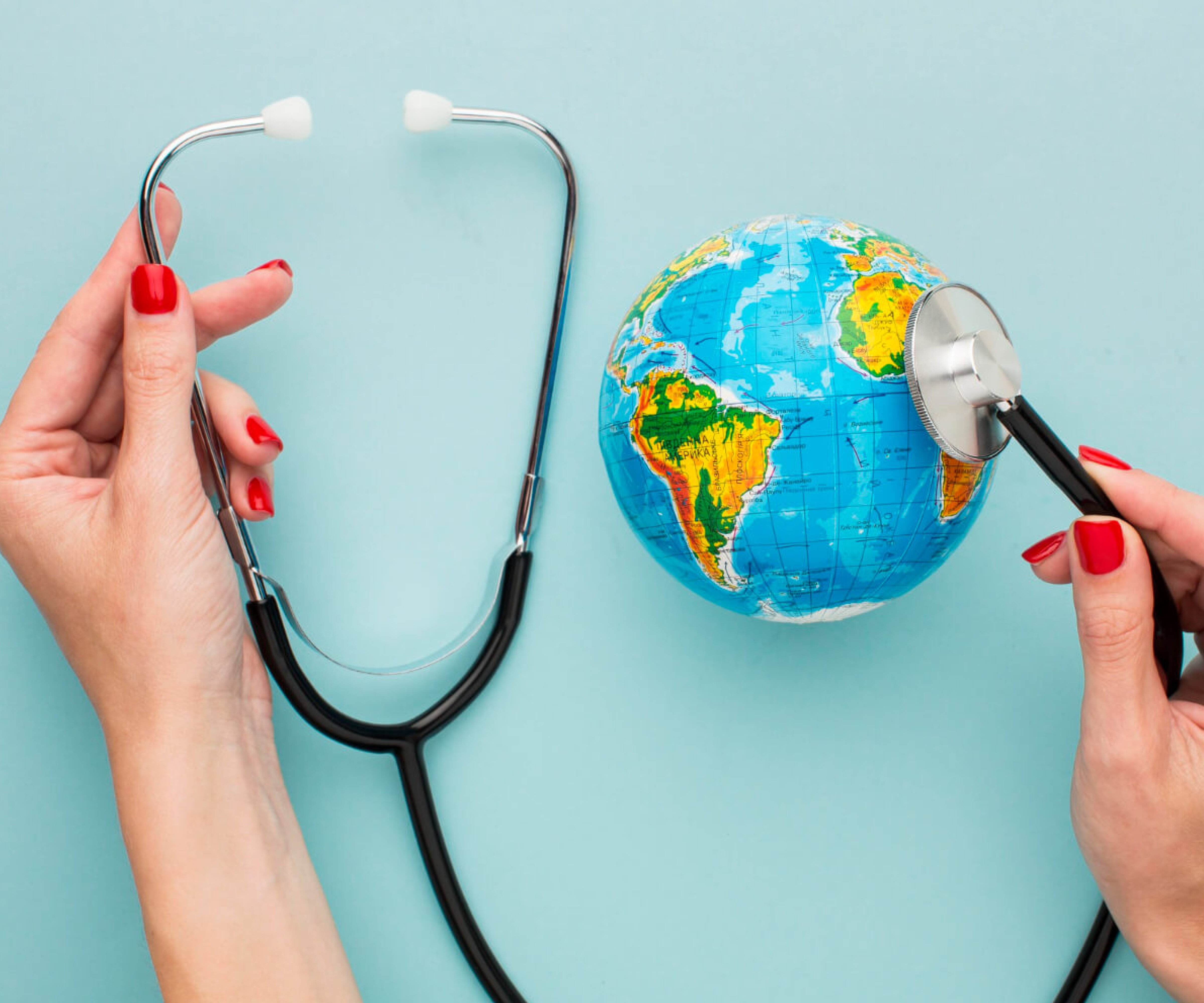 sağlık turizmini temsil eden dünya görseli